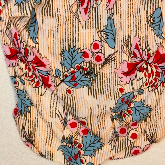 Cupshe floral striped button down tunic blouse used for swimsuit cover-up Size S - Picture 6 of 7